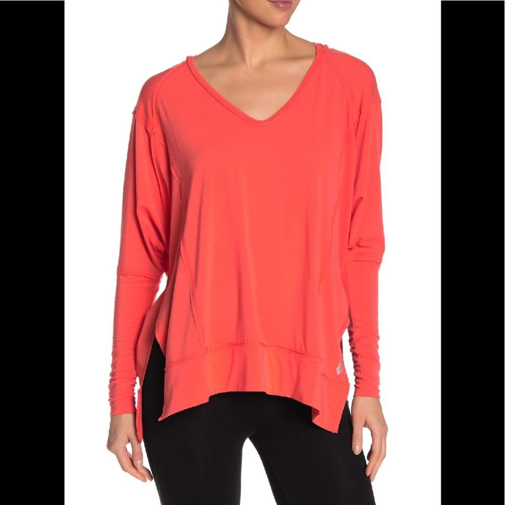 Free People Soul Circle Hooded Knit Top Orange Size XS NEW